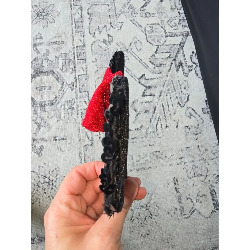Sequin Minnie Ear Headband with Red Bow